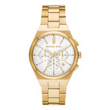 Reloj Hombre Michael Kors Mk9120 Lennox Color De La Correa Dorado Color Del Bisel Dorado Color Del Fondo Blanco