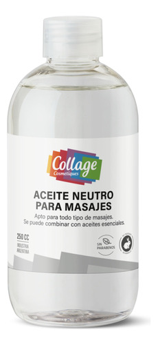 Aceite Neutro Para Masajes Collage X 250 Gr.