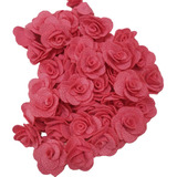 100 Mini Rosas Aplique Laços Flor Tecido Poliéster 3cm Tiara