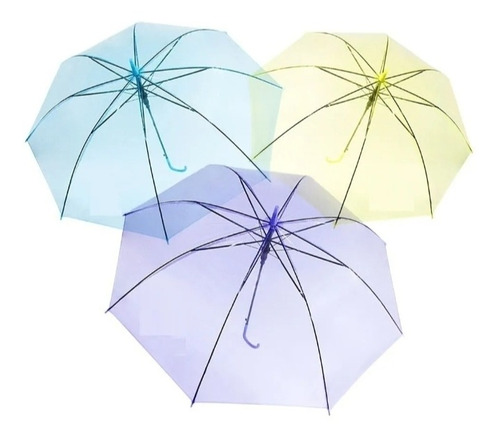 Paquete De 3 Sombrillas Para Lluvia Colores Variados