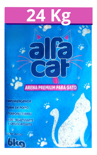 Alfa Cat 24 Kg Arena Para Gato Premium 4b X 6 Kg
