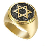 Anillo De Oro Punk Para Hombre Anillo Con Estrella De David