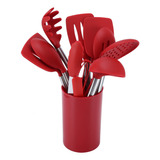 Kit De Utensilios De Cocina De Silicona Roja, 14 Piezas, Ant