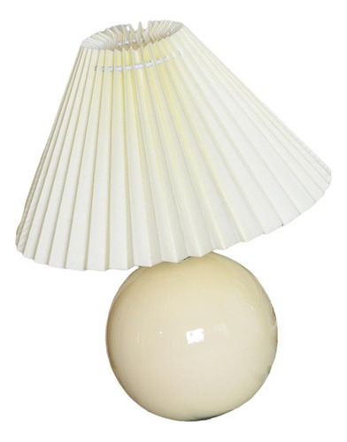 Lámpara Led Plisada Vintage Con Pantalla De Cerámica Crema [