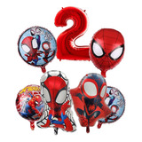 Pack Globos Spidy  Spiderman Miles Morales X 6 + Nro