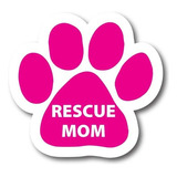 Rescue Mom - Calcomanía Magnética Con Estampado De Patas, Co
