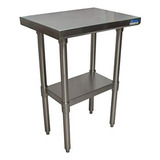 Bk Resources 18 Gauge Stainless Steel Flat Top Table With St