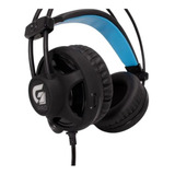 Headset Gamer Usb + P2 Black Led Azul Fortrek Pc