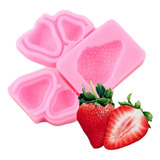 *kit 3 Moldes Silicon Fresas 3d 2d Fondant Resina Choc Jabon