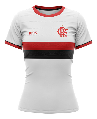 Camiseta Braziline Fern Flamengo Feminino - Branco
