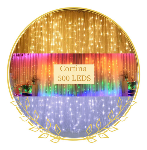 Cortina 300 Leds Branco Quente Frio Colorido 110v 220v 3x2