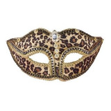 Foro Del Estampado Leopardo Máscara Veneciana, Multicolor, U