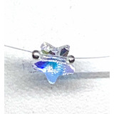 Gargantilla Tanza Dije Estrella 8 Mm Cristal Swarovski Plata