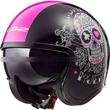 Casco Abierto Ls2 Spitfire Bobber Vintage  Negro Y Rosa