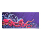 Mouse Pad Grande 90x40 Couro Gamer Desk Pad Octopus