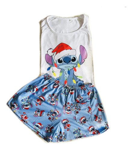 Pijamas Animados Corto Remera Y Short Cod 14 Navidad