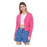 Chaleco Mujer Cardigan Regular Fucsia Corona