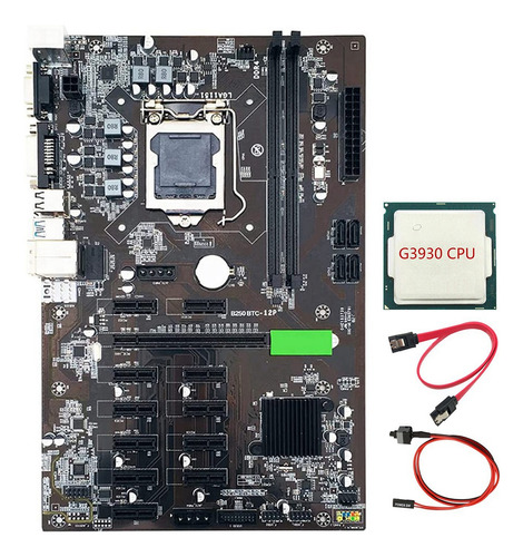 Placa Base Minera B250 Btc Lga 1151 Con Cpu G3930+conmutador