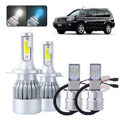 Kit De Focos Led H4 H3 Para Nissan X-trail 2002-2003