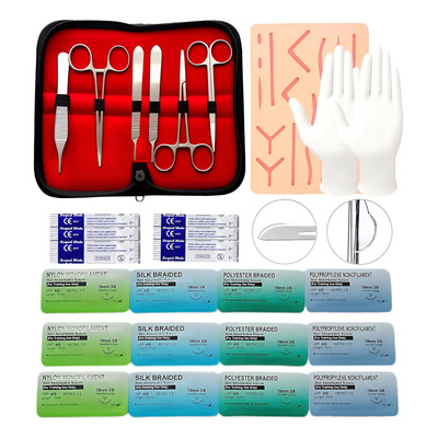 Kit Práctica Estudiantes 26 Piezas Sutura Almohadilla