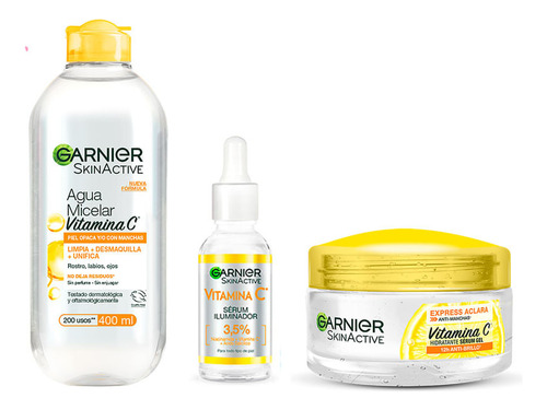 Garnier Kit Vitamina C Textura Ligera 3 Unid