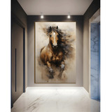 Quadro Gigante Tela Canvas, Tema Cavalos Medida 1,80 X 1,40 