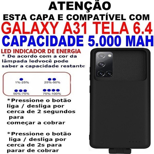 Capa Para Compativel Galaxy Note 20 10 9 Com Bateria Externa