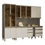 Cozinha Modulada Completa 7 Peças Connect Duna/cristal Henn Cor Nude