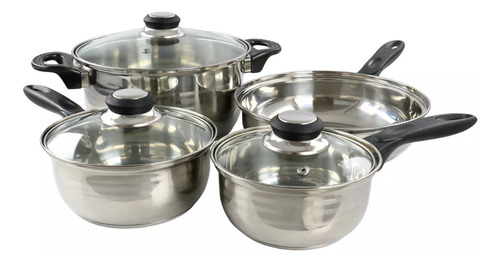 Set Ollas Con Tapas De Cocina Gibson Con 7 Piezas Inoxidable