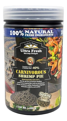 Alimento Shrimp Pie Peces Carnívoros Azoo Ultra Fresh 460g