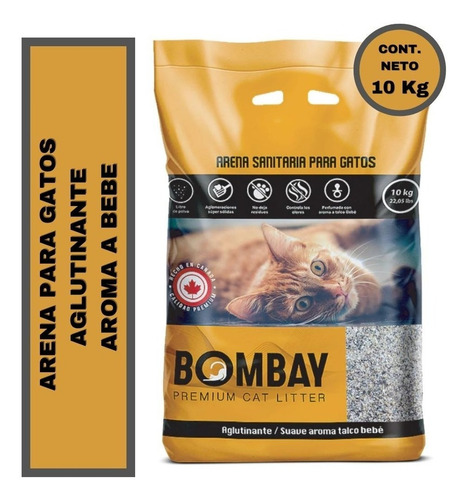 Arena Sanitaria Para Gato Aglutinante Bombay 10kg Cat Premiu