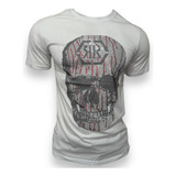 Playera Moderna Calavera Franja Pedrería Tipo Philipp Plein