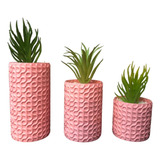 Kit Com 3 Mini Vaso Decorativo Para Cactos Suculentas