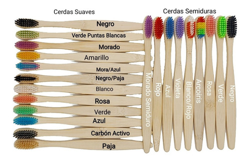 100 Cepillos De Dientes Bambú, Biodegradable, Ecológico, Adu