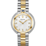 Bulova Rubaiyat 98r246 Diamantes Zafiro Reloj Mujer 35mm