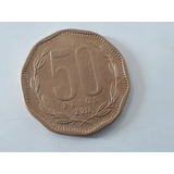 Moneda 50 Pesos 2011 Chile Casi Unc (x1056