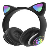 Audifonos Orejas De Gato Bluetooths Led Diadema Niños