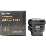 Objetiva Yongnuo Para Nikon 50mm 1.8 Novinha + Filtro