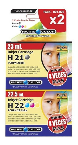 Pack Tintas Alternativas Pacific Color Hp 21-22