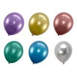 Bolsa X 50 Globos Metalizados Latex Cromados 30 Cm