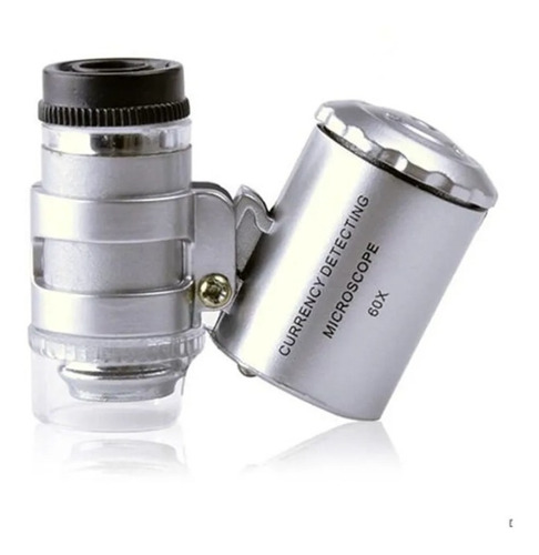 Mini Microscopio Bolsillo 60x Con Luz Led Y Uv Billetes 