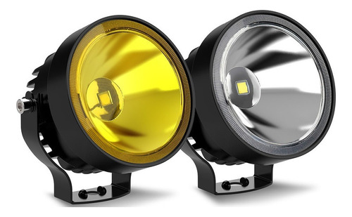 Par Faros 4'' Redondo Potentes Ámbar Auxiliar Para Auto Moto