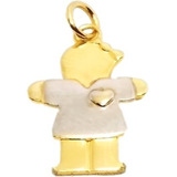 Dije De Oro 18k Laminado Nena Niña Con Corazon Infantil Mama