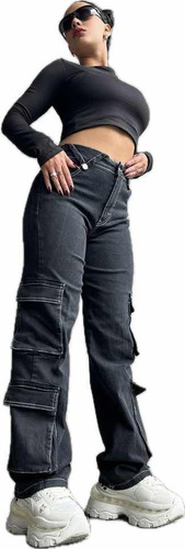 Las Locas Jean Cargo Deluxe Original 100% Mujer Pantalones