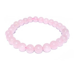 Pulseira De Quartzo Rosa Pedra Natural Esfera Tamanho 8 Mm