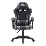 Silla Gamer Pc Sillon Escritorio Reclinable Butaca Oficina E Color Gris Material Del Tapizado Cuero Sintético