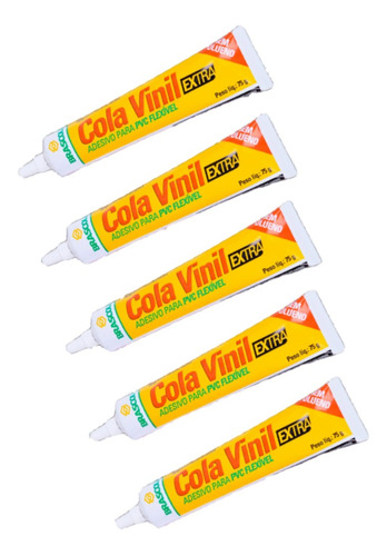 Cola Vinil Brascola  Kit Com 5 Unidades