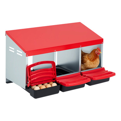 Caja Nidificación Gallinas 3 Huecos Metal Extracción Huevos | Meses sin interés