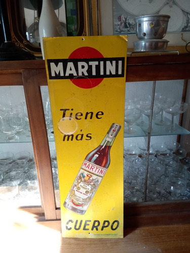 Antiguo Cartel Litografíado Publicidad  Martini, No Enlozado