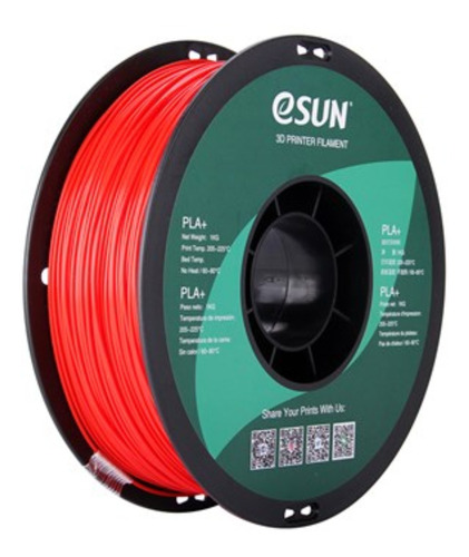 Filamento 3d Pla+ Esun De 1.75mm Y 1kg Red